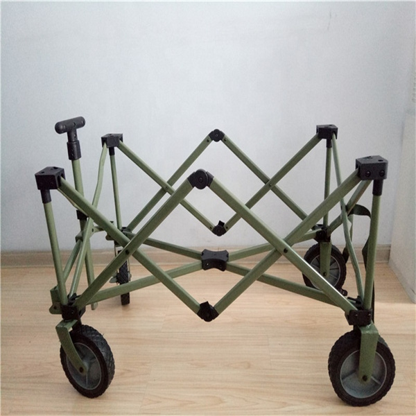 Outdoor Folding Wagon Trolley 600D Collapsible Utility Cart With Wheels