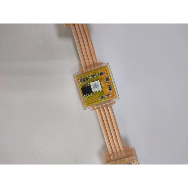 Outdoor landscape lighting on the exterior walls of the building colored LED grid screen