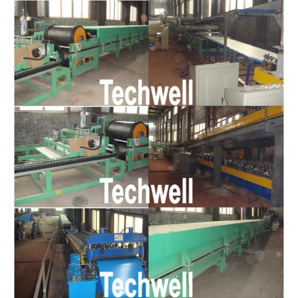 Caterpillar Type PU Sandwich Panel Making Machine For Sandwich Panels With Various Thickness