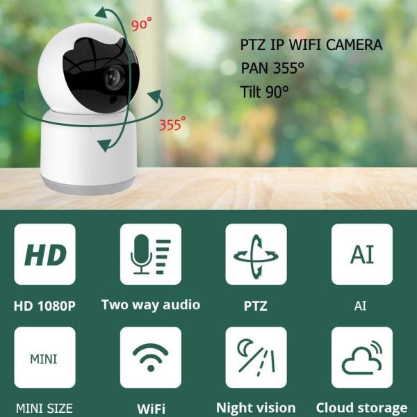 Tuya Smart Surveillance Camera WIFI Wireless Home Security IR Night Vision