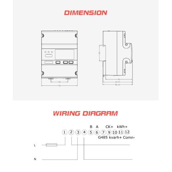 Single Phase Digital Electricity Smart Programmable Energy Meter 230V 10 100 A MID Approved