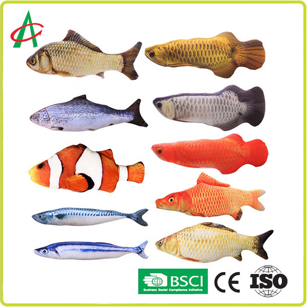 China Simulate ISO9001 Pet Plush Toy , Fish Chew Toy 30X13X5cm wholesale