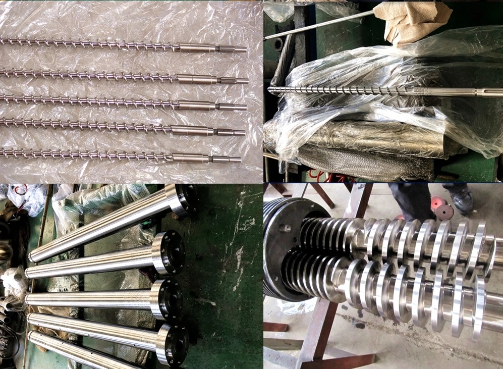 80/156 Twin Bimetallic Conical Screw And Barrel Twin Screw Extruder Parts