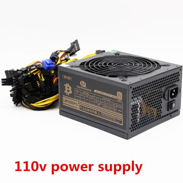 ATX 1600w Power Supply 80+ Gold Designed Support 8 GPUs GPU PSU Designed Voltage 110V