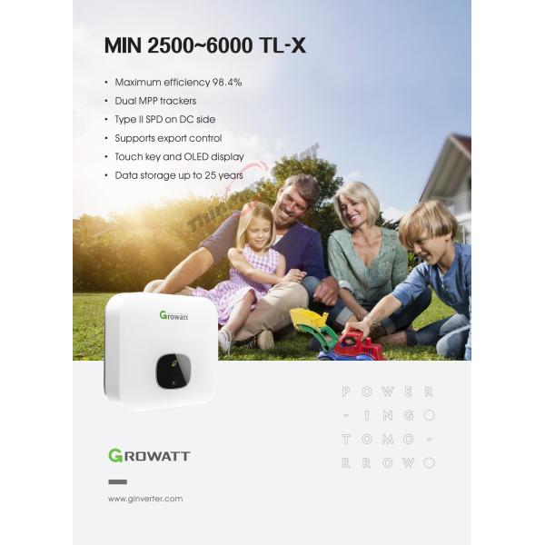 Growatt MIN 3600TL-X 3.6KW 2MPPT Single phase on grid MIN 2500~6000TL-X PV Inverter Grid tie solar inverters
