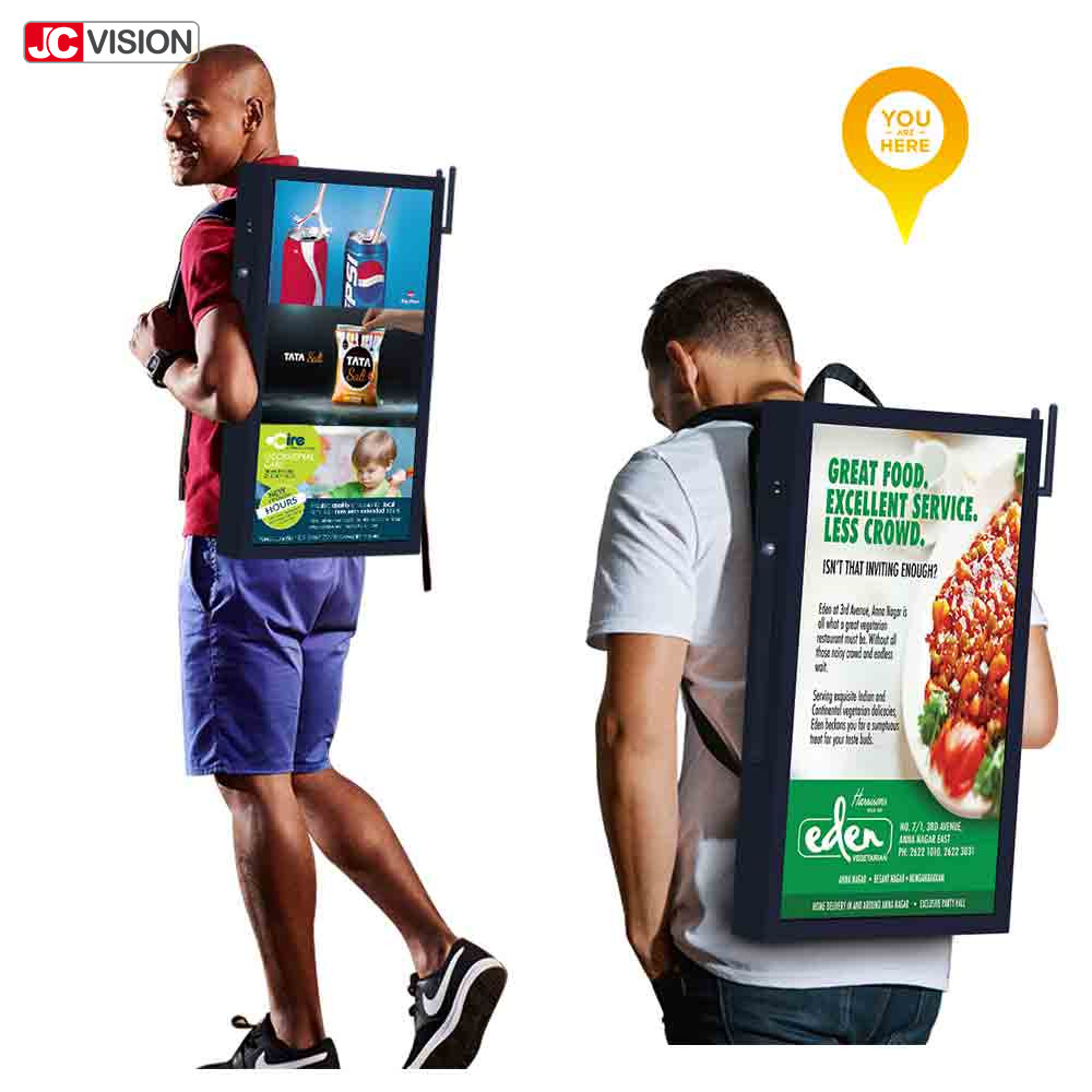 China 700nits 26000mA Lcd Walking Mobile Billboard 22 Inch wholesale