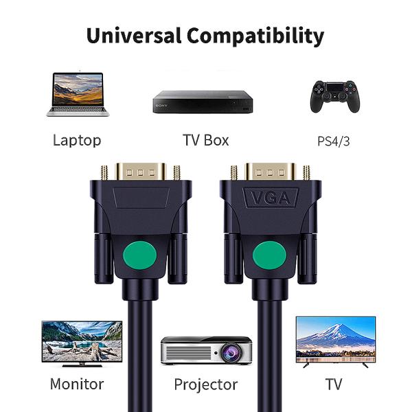 High Speed Male To Male Vga Cable For PC Computer Monitor Projector
