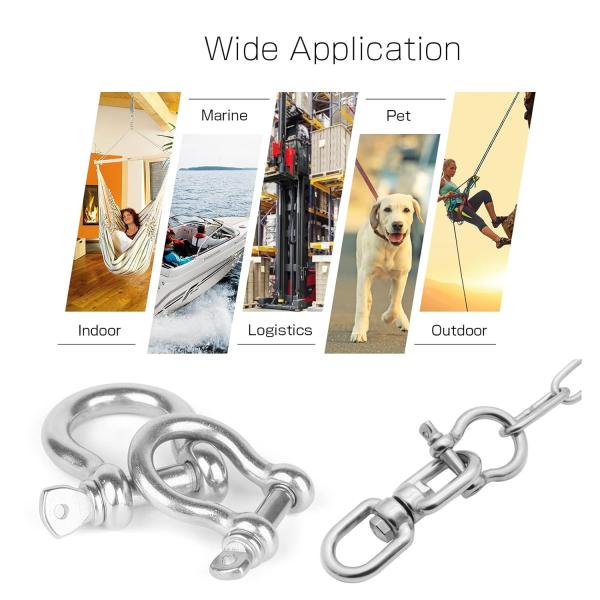 Precision Casting Technology Heavy Duty D Ring Shackle for Bow Rigging Applications