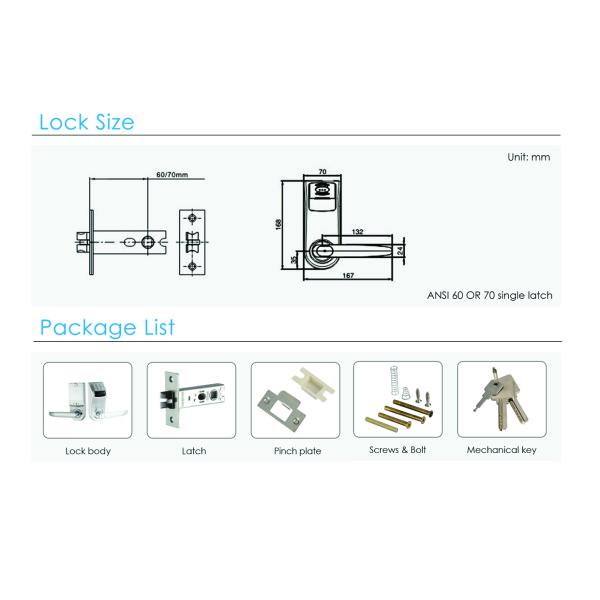 Hidden Hole Password Door Lock with Deadbolt and Low Voltage Warning