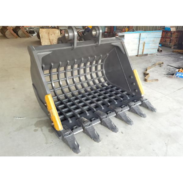 V Ditch Excavator Rock Bucket , Excavator Rake Bucket Trapezoidal High Precision Welded