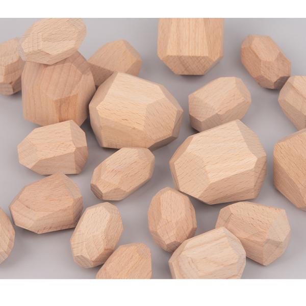 Jenga 14cm Rock Wooden Building Blocks Set Wooden Stacking Blocks Balancing Toy