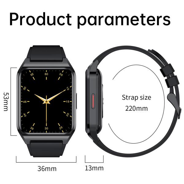 Square Screen Bluetooth Smart Watch Body Temperature Blood Pressure Monitoring