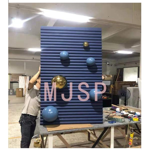 Round Abstract 3D Metal Art Painting Handmade Ink Paintings Wall Arts With Frame