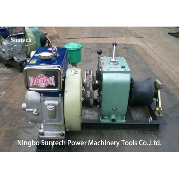 Overhead Line Diesel Engine Cable Winch Puller With Belt Driven