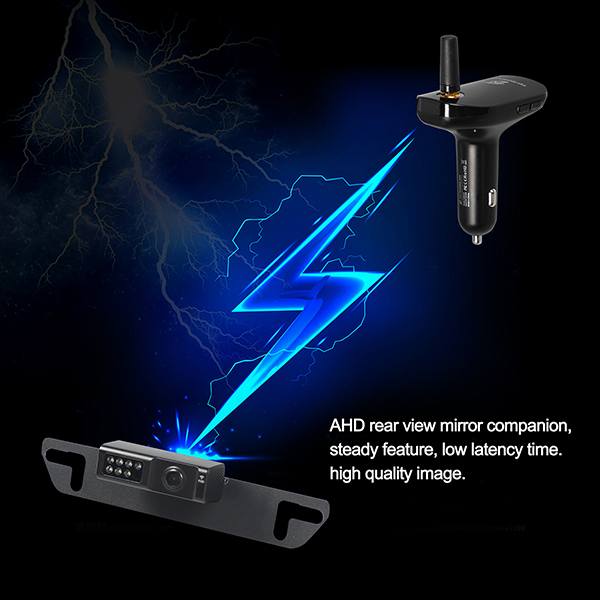 Waterproof IP69K Wireless Rearview Camera AHD Receiver Black Color