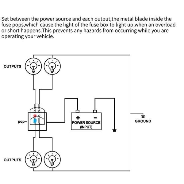 R3-76-07-3L106 6 Way Blade Fuse Blocks Circuit with Blow Indicator R3-76 Fuse Holder M4 Screw Terminal