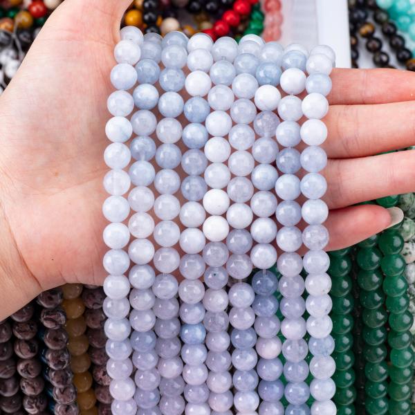 Semi Precious Stone Light Aquamarine Loose Bead Strands Natural Crystal Gemstone for DIY Jewelry Making
