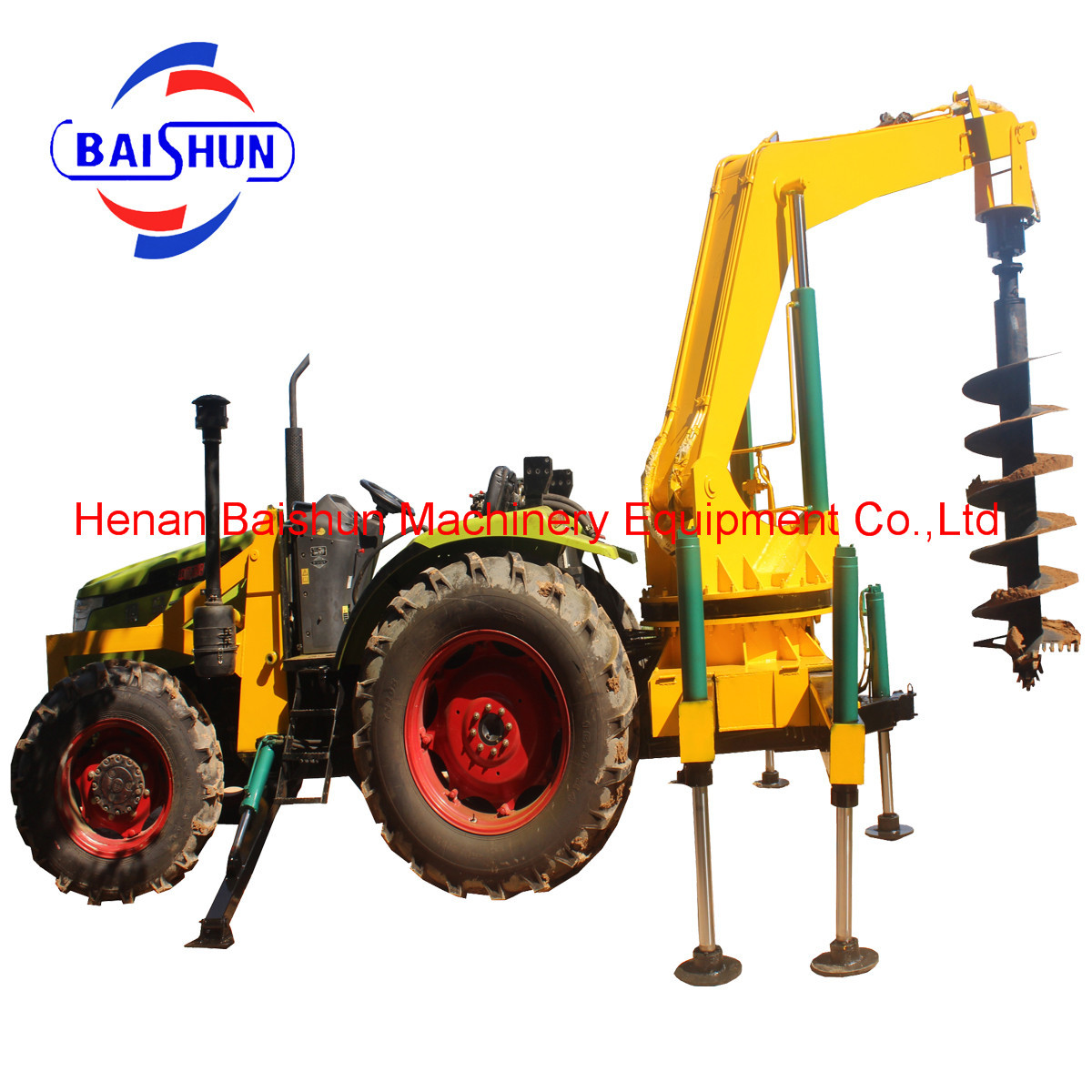 China Multifunctional tractor mounted auger drilling head to drill telegraph pole hole and erect the telegraph pole wholesale