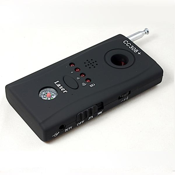 Radio frequency signal detector cc308 camera scans GSM alarm GPS detector 1mhz-6.5ghz adjustable sensitivity