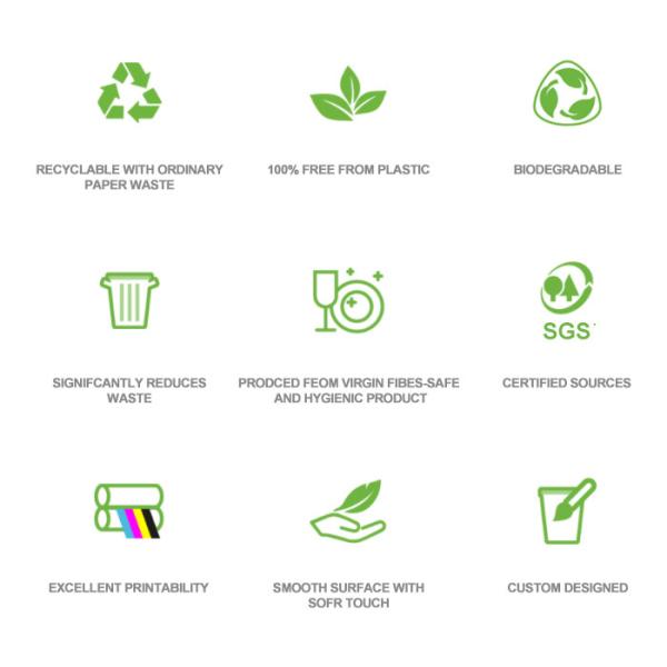 Nano Coated Biodegradable Food Packaging Materials 200gsm For Drink Cup