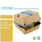 Paper Burger Box, Corrugated Hamburg Box 300gsm Paper Fast Food Disposable