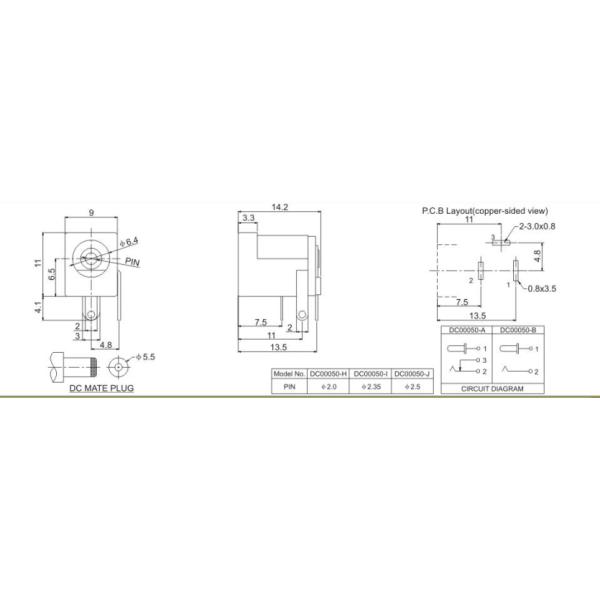 Small Frequently-Used Dc Power Jack DC00050