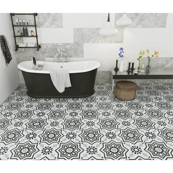 20x20cm Ceramic Rustic Tile for Indoor Floor Black Gray White