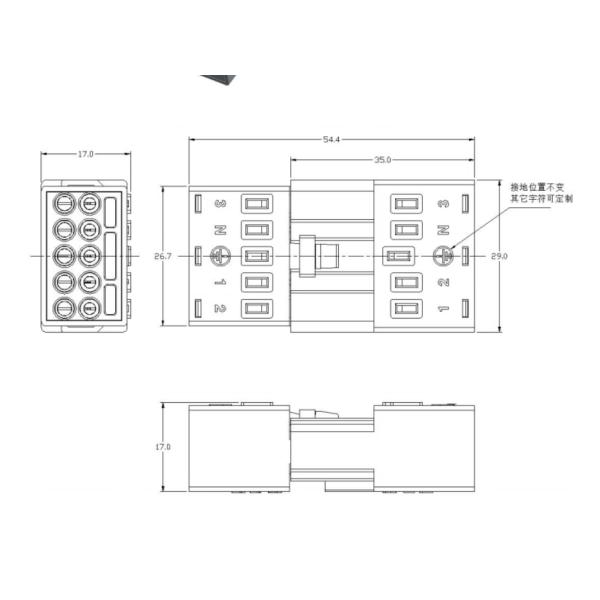 White LED Light Connector 5P 7P 16A 22-14 AWG
