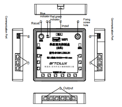 Home Wireless LED Dimming Controller 2.4GHz Surface Mounted For Smart Speakers