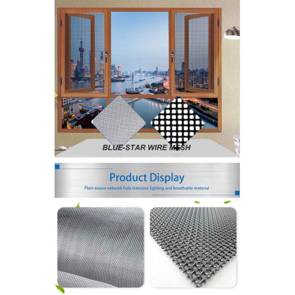 Durable Stainless Steel Woven Wire Mesh Security Window Screen 10 / 11 / 12 / 14 / 16 Mesh