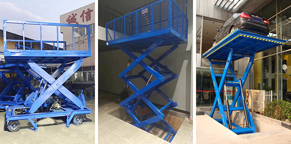2T Upright Fixed Scissor Lift Platform Steel Frame For Warehouse And Assembly Lines
