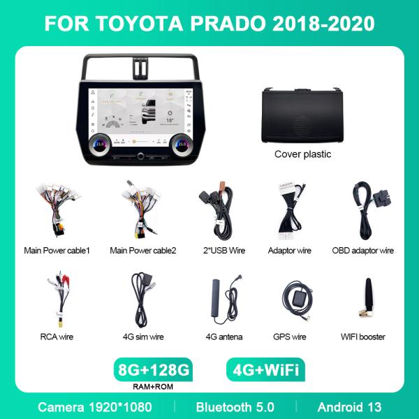 Qualcomm 665 Car Android Navigation Android 13 Head Unit For Toyota Prado 10-22