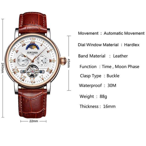 Fashionable Design Tourbillon Skeleton Watch Automatic Movement