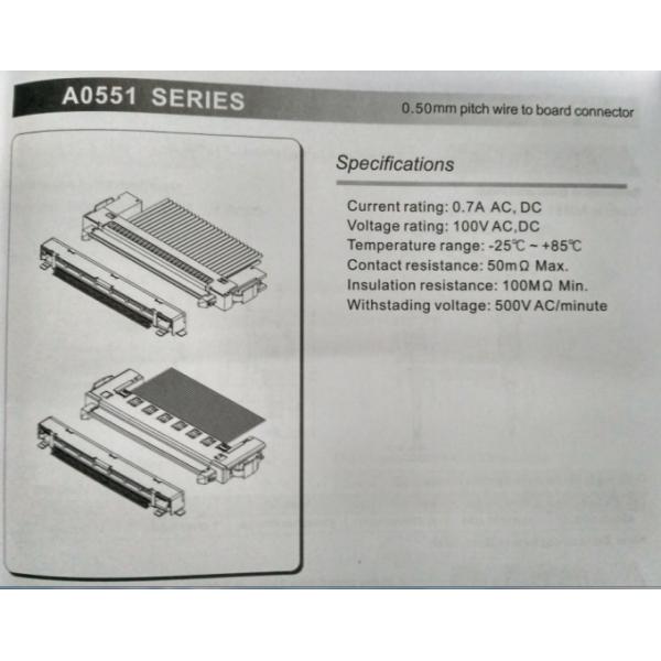 Single Row Wire To Board Connector, 0.5 Mm Pitch LVDS Connector With Stainessless Shell
