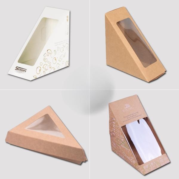 Square Brown Kraft Paper Box With Window for Custom Food Packaging Printing Handling