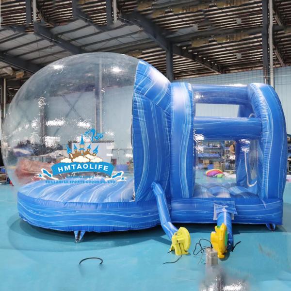 Blue Inflatable Bubble House With Jumping Pvc Transparent For Outdoor Party