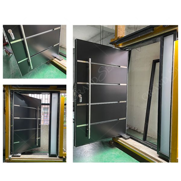Luxury Villa Top Quality Steel Door Entry Modern Lock System Stainless Steel Front Entrance Pivot Door