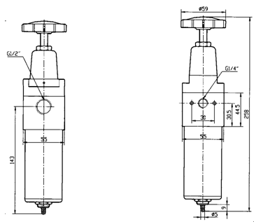 High Pressure 3.5Mpa Diaphragm Air Filter Regulator , Air Line Service Equipment