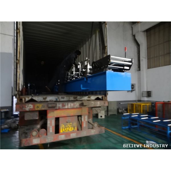 Hydraulic Cutting Gutter Roll Forming Machine , 7.5KW Half Round Gutter Machine