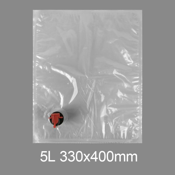 Custom Transparent BIB 3l 5l 10l 20l Plastic Tap Bag Drinking Water Wine Juice Bag in Box Dispenser With Butterfly Valve Vitop