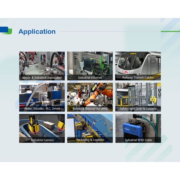 servo motor M12 Cable Connector IP67 with PUR 2m 12A Power Cable