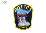 Twill Background Embroidered Fabric Patches , Custom Police Badge Patch