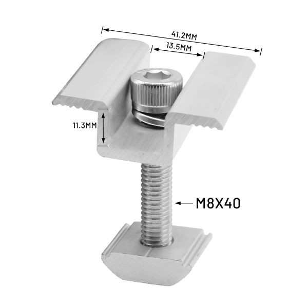 Snow Load 1.4KN/m2 Solar End Clamp for Solar Energy System in Solar Panel Mounting
