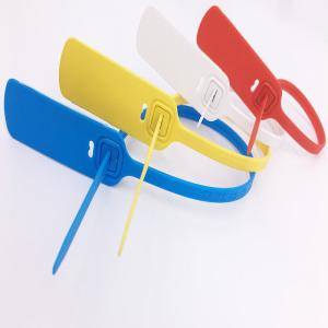 China Disposable Plastic Tamper Proof Self Seal Lock Customized Logo Plastic Strip Seals Plastic Seal 30cm For Bank wholesale