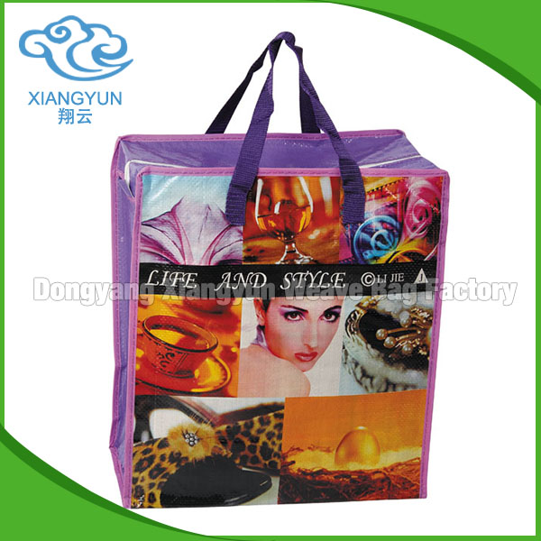 factory directly sell shiny pp woven zip shopping bags