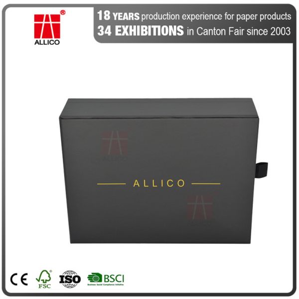 CMYK Matt Black 157G 2mm Sliding Drawer Gift Boxes Pull Out For Christmas