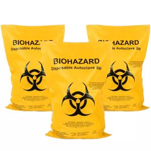 China Biodegradable Plastic Hospital Biohazard Waste Bags Biohazard Bags Price Autoclavable Temperature Indicator Patch wholesale