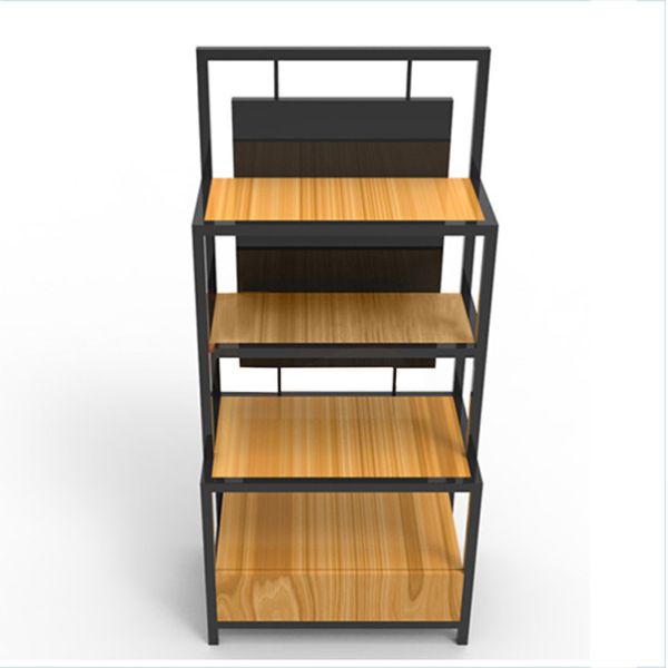 Length 650mm Width 350mm Iron And Wood Shelves , Iron And Wood Bookshelf Black
