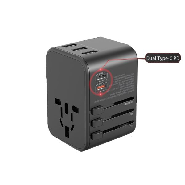 Dual C33.5W PD Universal Travel Adapter Electric Plug Socket