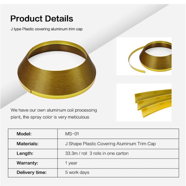 Waterproof 3/4 Inch Yellow Color Channel Letter 35m Length Plastic Trim Cap